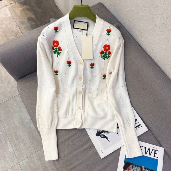 

women's knits & tees women's embroidered early autumn cashmere sweater with red sleeves, White