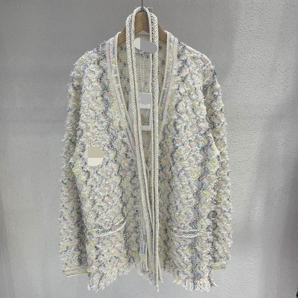 

512 2022 summer kint cardigan long sleeve v neck brand same style sweater cardigan plaid luxury womens clothes dl, White;black