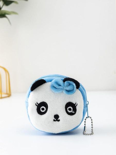 Miúdos panda bordado moeda bolsa ela