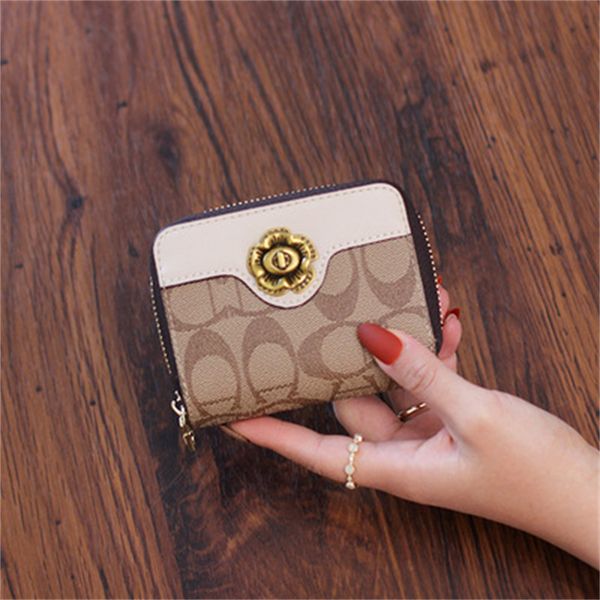

2022 protected vintage zipper card package bags women designer card holders lady fashion casual zero wallets female clutchs