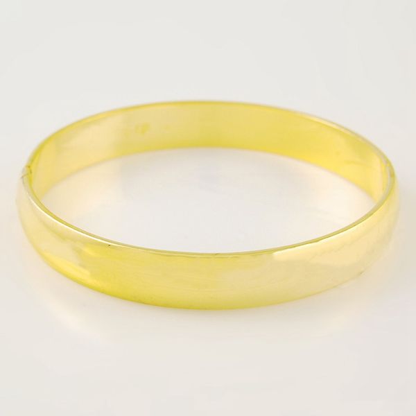 Braccialetto apribile da 10 mm largo piatto liscio da donna Bracciale apribile in oro giallo 18 carati Riempito regalo di gioielli da donna alla moda per la festa nuziale Dia 60 mm