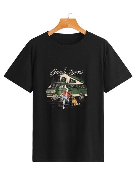 

romwe x frmlsstudio letter skull & dog graphic tee f9z7#, White