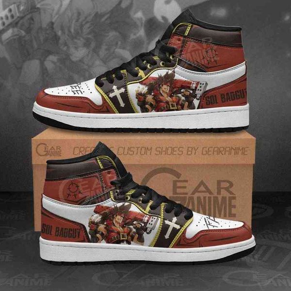 

guilty gear sol badguy sneakers custom anime shoes, Black