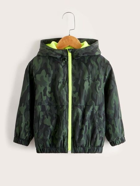 

toddler boys camo print zip up hooded jacket she, Blue;gray