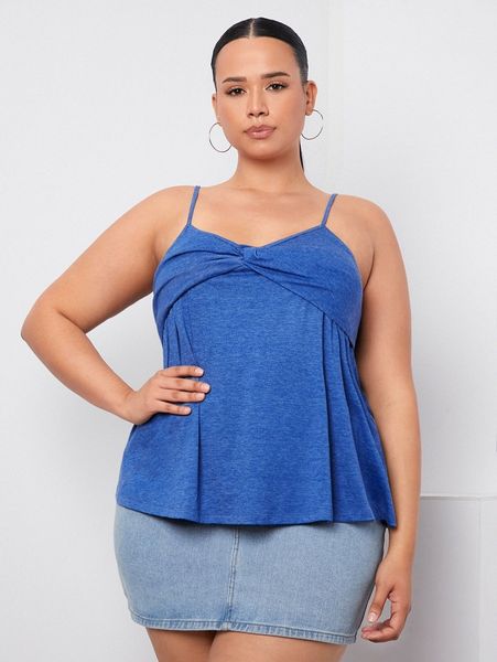 

plus knot front cami 79n2#, Black