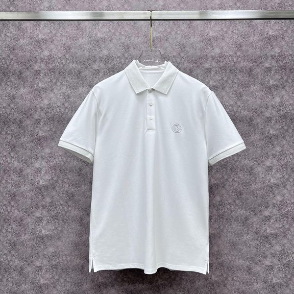 

men's polos designer 2022 summer new solid color tb letter embroidered polo shirt casual short sleeve t-shirt men's fashion brand, White;black