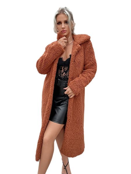 

eilly bazar solid button up longline coat a7js#, Black