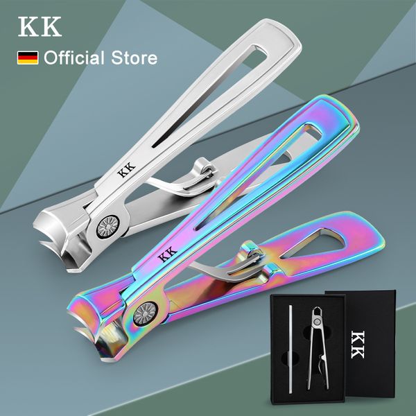 

kk nail clipper wide jaw opening stainless steel professional manicure tools nano glass file pedicure scissor hand foot care 220705