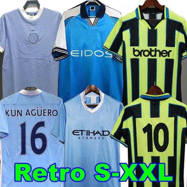 

retro man soccer jersey 98 99 00 11 12 city 1998 1999 2000 2011 2012 1972 eidos gallagher weah tevez kun aguero dzeko kompany vintage, Black;yellow