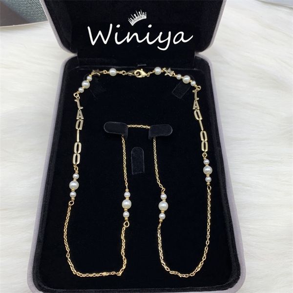 

10% off jewelry the new family's new pearl letter necklace, Silver