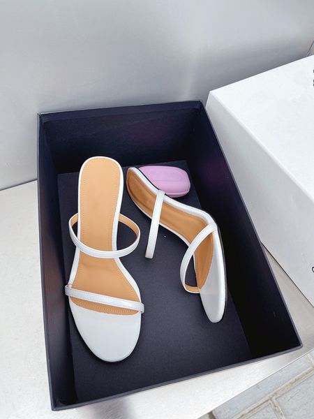 

classic women high heels lido sandals slippers ladies wed slides square mules summer slipper woven leather party 6cm sandal shoes 0520, Black