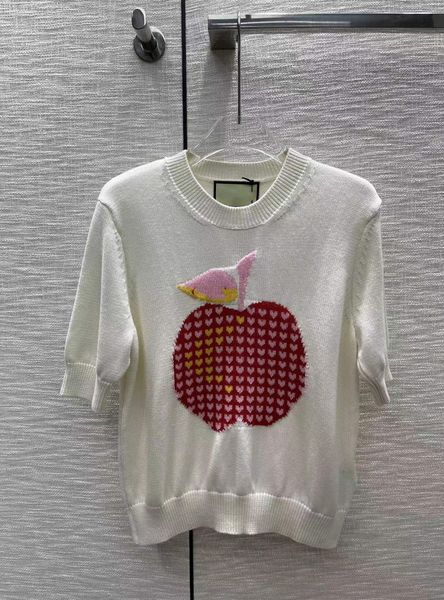 

2022 summer autumn milan runway women's knits & tees o neck women's sweater high end jacquard designer clothing 0612-4, White