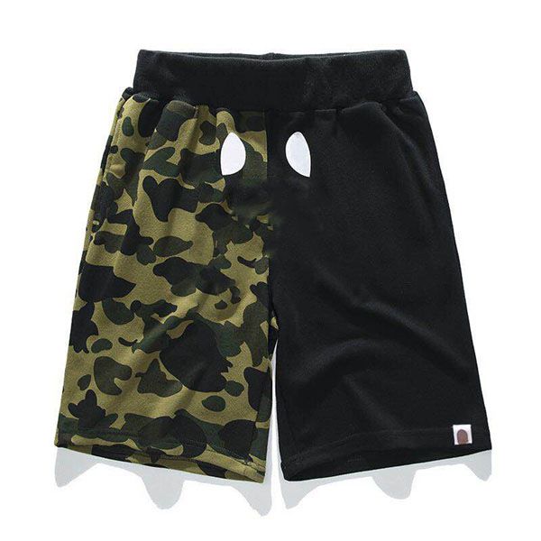 

mens summer basketball shorts solid color casual shark women camouflage color blocking terry cloth pants five trousers size m-3xl, White;black