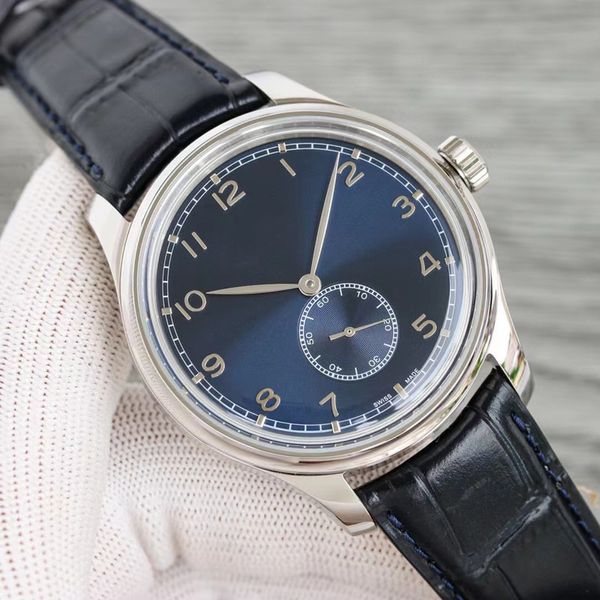 Мужская классическая модная часы 40 мм 316 Неклонную сталь накрытие для покрытия стекла Движение 82200 Кожаные ремешки.
