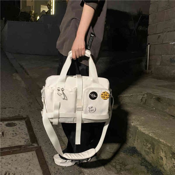 

bags handbags 2022 korean nylon women's tide brand single shoulder large capacity men's messenger couple backpack, Black;red