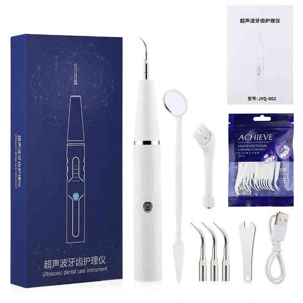 Limpador de dente ultrassônico USB Recarregável Limpeza de dentes amarela de fumaça de fumaça Instrumento de clareamento 220625