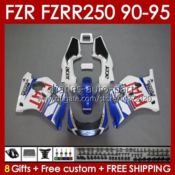 Body Kit für Yamaha FZRR FZR 250R 250RR FZR 250 FZR250R FZR-250 143No.17 FZR-250R FZR250 R RR 90 91 92 93 94 95 FZR250RR 1990 1991 1992 1993 1994 1995 Verkleidung blau weiß schwarz