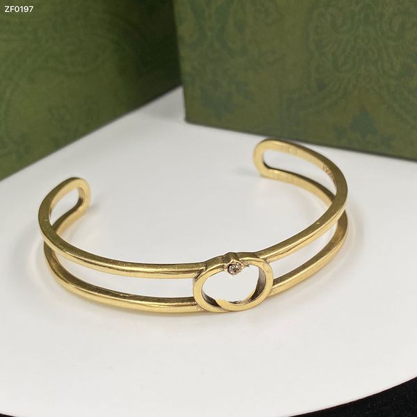 

men and women designer cuff bracelet double g letter diamond retro open bracelet brand jewelry, White