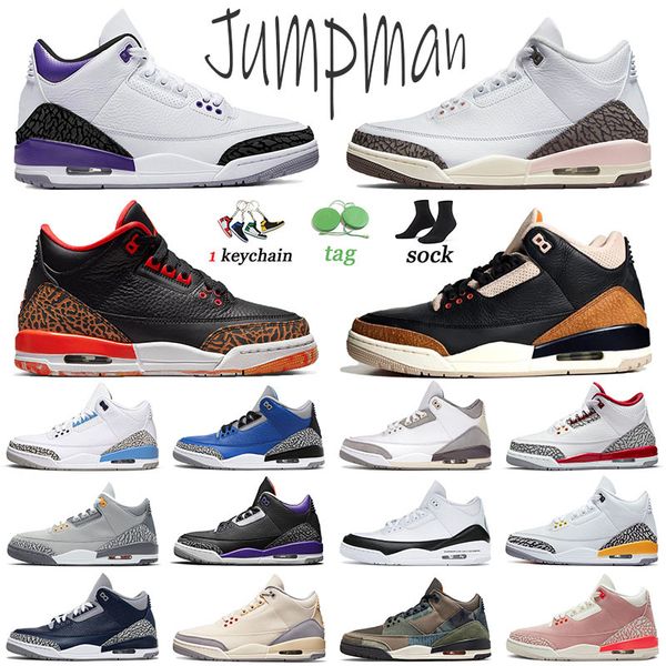 

3s jumpman 3 2022 basketball shoes desert elephant mens trainers cardinal red neapolitan dark iris sneakers sports patchwork muslin