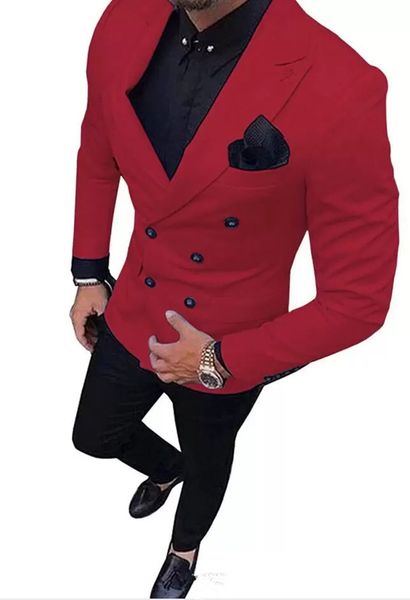 

red two pieces mens suit classic for men wedding suits prom tuxedos jacket masculino double breasted terno masculino blazer, Black;gray