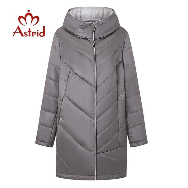 Astrid New Winter Women's Home Женщины длинная теплая мода в моде, толстая куртка, капюшон, био-вниз, качественная женская одежда 9223 201109