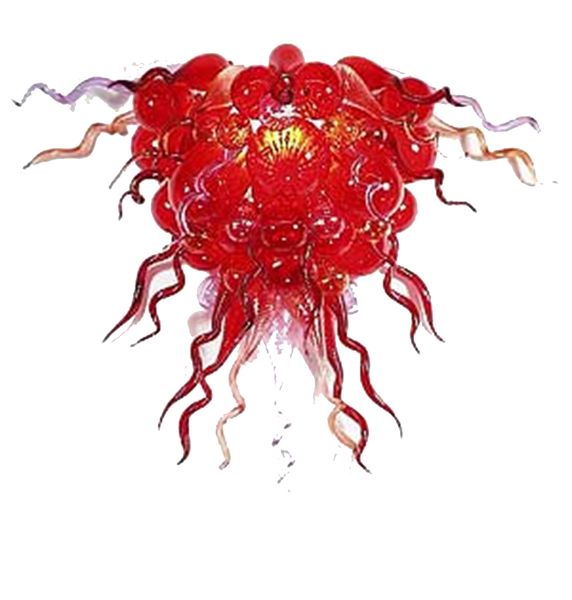 

entrance decoration chandelier red color blown glass lighting art chihuly style
