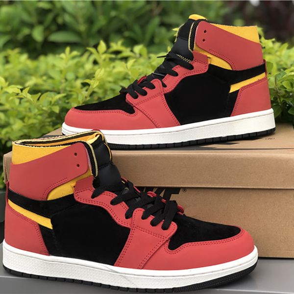 

brand shoes jumpman 1 classical basketball 1s high cmft chile red designer fashion sport running shoe, White;red