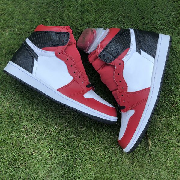 

designer shoes men jumpman 1 basketball shoes classic chicago unique design satin snake women's running sneakers non-slip wear-resistan