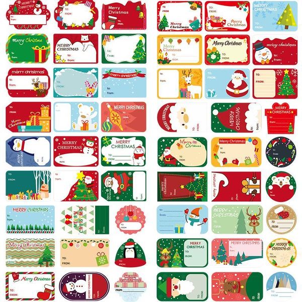 Embrulho de presente 108pcs/12heets Feliz nomes de natal Tags de selo de selo de vedação pacote decoração diy natalsgift