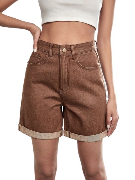 

tall high waist straight leg denim shorts q8mc#, White;black
