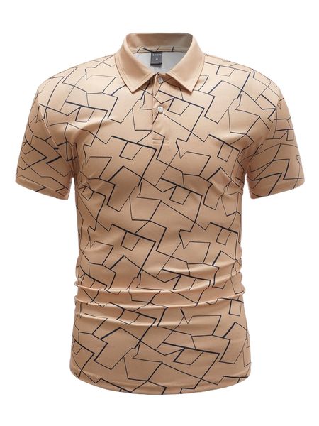 

men geo print polo shirt q9kk#, White;black