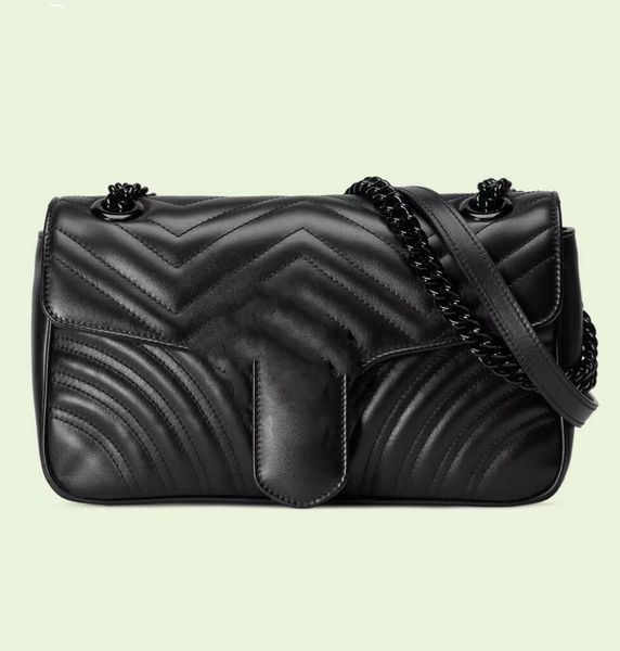 

women designer marmont quilted shoulder bags 3 sizes 16.5cm 22cm 26cm soft genuine leather with black hardware lady classic crossbody bag 47