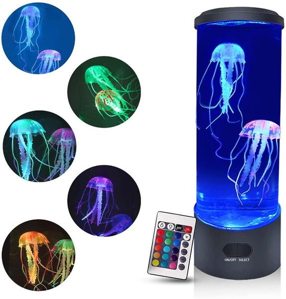 Tischlampen, Farbwechsel, Quallenlampe, LED-Fernbedienung, Aquarium, Nachtlicht, Geburtstagsgeschenk, USB-Aufladung, entspannende Stimmung