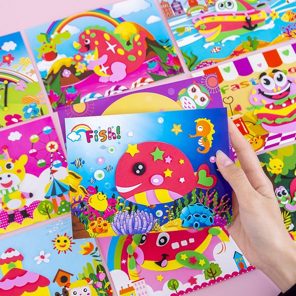 

20 Pcs Wholesale 3D EVA Foam Stickers Puzzle Game DIY Cartoon Animal Learning Education Toys Toddler Kids Art Craft Kits Children Gifts