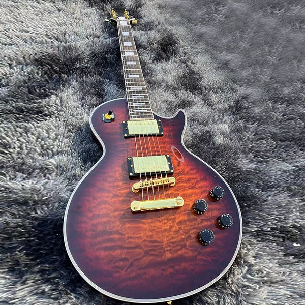 

2022electric guitar exquisite tiger pattern surface made of mahogany solid wood professional performance level