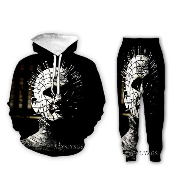 Herren-Trainingsanzüge Xinchenyuan Herren/Damen Hellraiser Pinhead 3D-gedruckte Kleidung Langarm Mode Sweatshirt Hoodies Sporthosen Z62Men