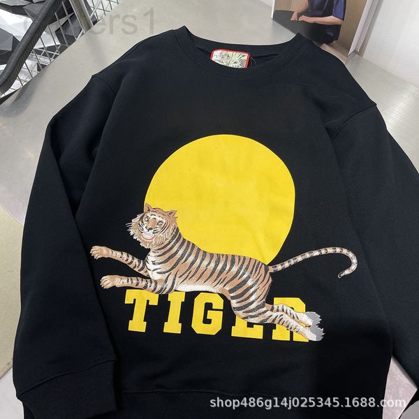 

women's hoodies & sweatshirts designer spring festival g family new year limited series sweater tiger printed cotton round neck black o