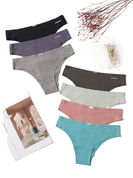 

7pack letter print panty o4jd#, Black;red