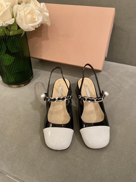 

super quality brand women sandals pumps low heel luxury designer brushed leather slingback pump lady wedding party dress shoes 0530, Black