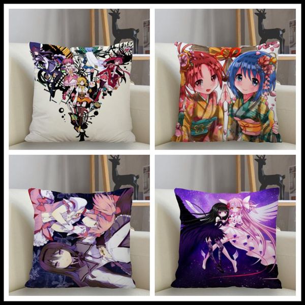 Kissenbezug Madoka Kaname Kissenbezug Heimdekoration 45 45 cm Reißverschluss Quadratischer Überwurfbezug Drop CasePillow