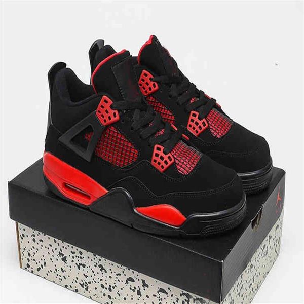 

shoes 4 red thunder men basketball 4s black white -red mens sneakers trainers sports ct8527 -016240y