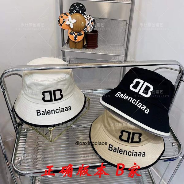 

ball caps paris b balencaigass letter printed twill cotton fisherman hat 22 spring and summer new paris fashion thin split design face repai, Blue;gray