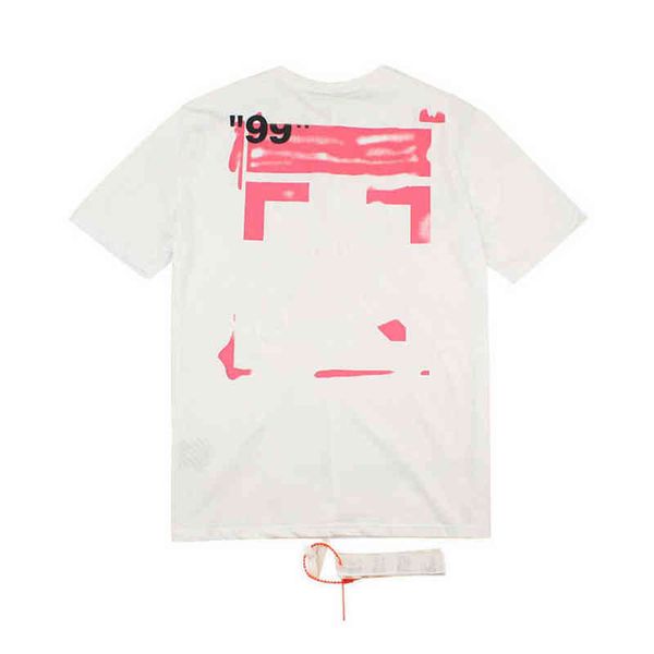 

fashion mens classic brand t shirts loose offs cotton men women t-shirt designers short sleeve letter oil paint tees black white shirt eur, White;black