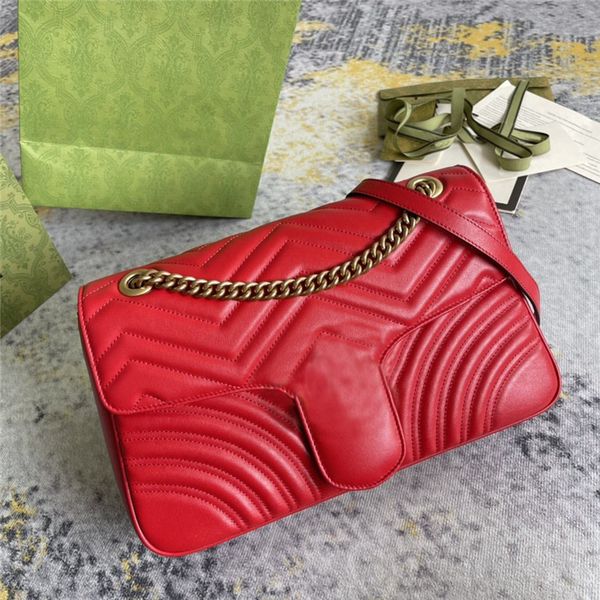 

7a luxury handbag designer bag 443497 crossbody shoulder totes bags small red genuine leather chain fashion woman clutch totes cross body ba