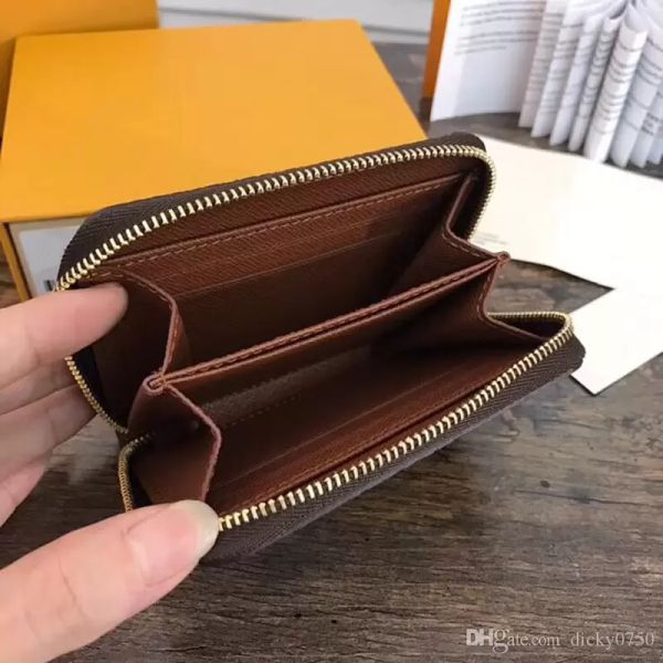 

wholesale original leather designer short wallets fashion original coin purse women wallet classic zipper pocket money holders air boxes