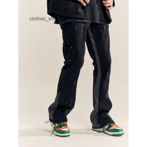 

designer jeans high street trendsetter gallerydept same jeans splash stitching deconstruction of trendy men's horn pants, Blue
