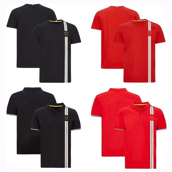 F1 vermelho corrida fãs camiseta fórmula 1 equipe dos homens lapela polo verão casual camisa de secagem rápida das mulheres dos homens respirável camiseta