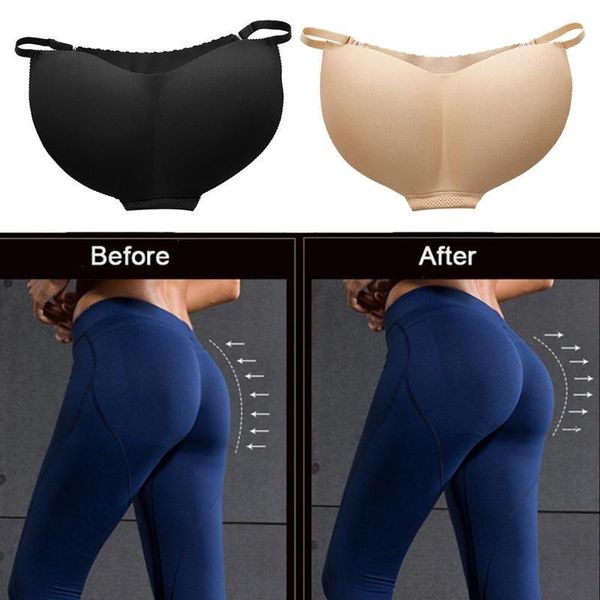

three-dimensional buttocks women sponge padded push up panties butt lifter g-string seamless adjusted strap underwear, Black;pink