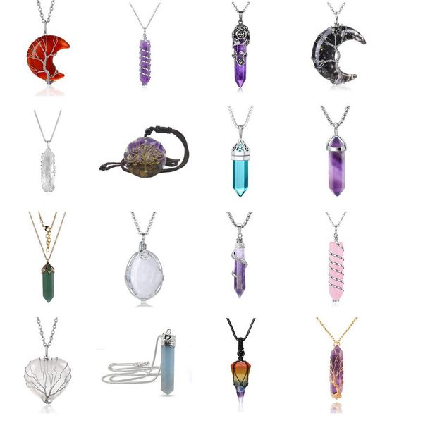 

pendant necklaces angelite crystal necklace charged faceted amxxj, Silver