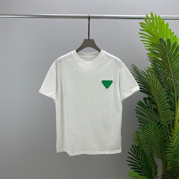 

71% off 2022 summer new trendy men's and women's clothing tide brand european bott short sleeve t-shirt green triangle letter prin, White;black